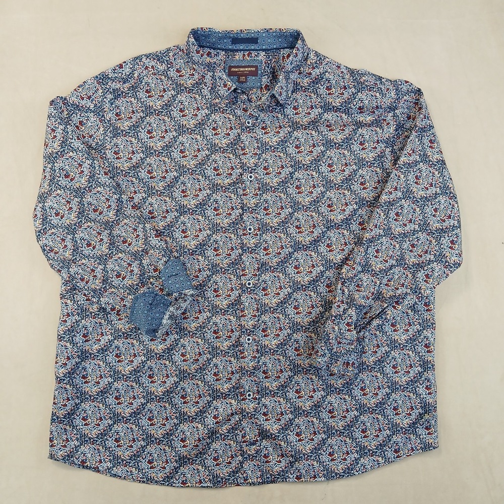 Johnston Murphy XXXL Mens Shirt Long Sleeve Button Up Floral Paisley 27x30